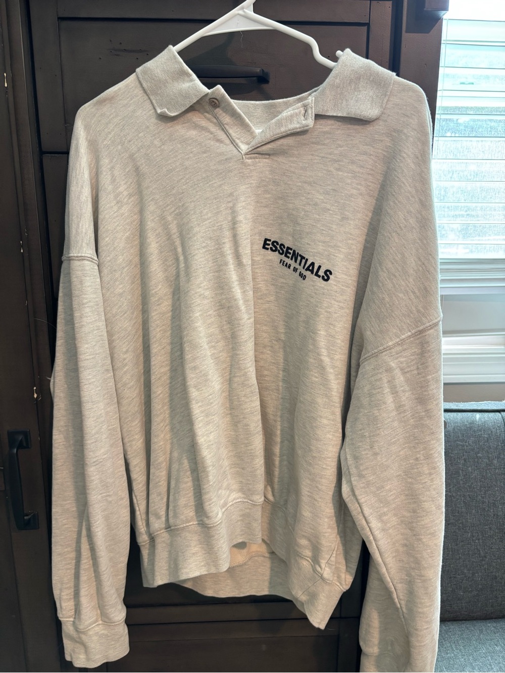 Fear of God ESSENTIALS Light Gray Collared Pullover Sweatshirt